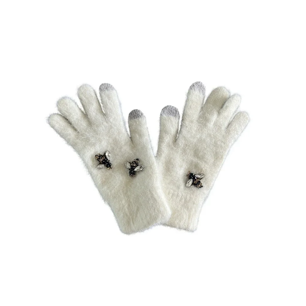 SLEEPING ON SNOW x ANTHROPOLOGIE Tech Friendly Bee Well-Embellished Gloves NWOT